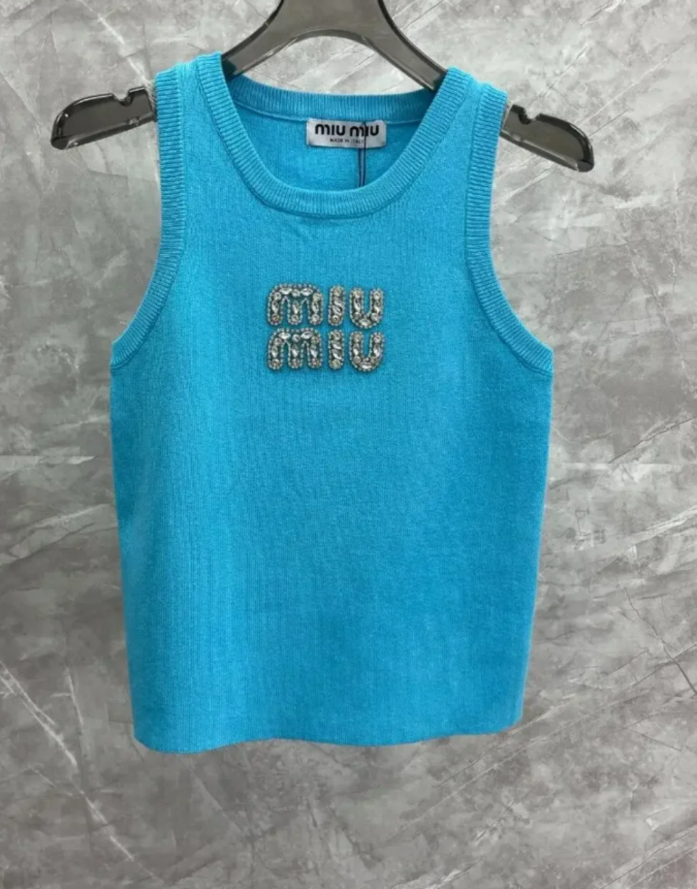 Miu Miu Knit Tank Top with Logo